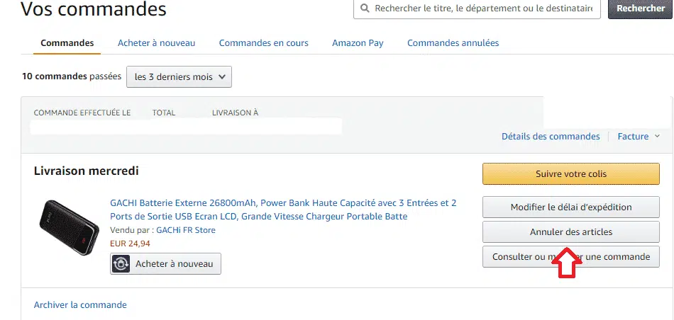 Comment supprimer un achat sur Amazon ?