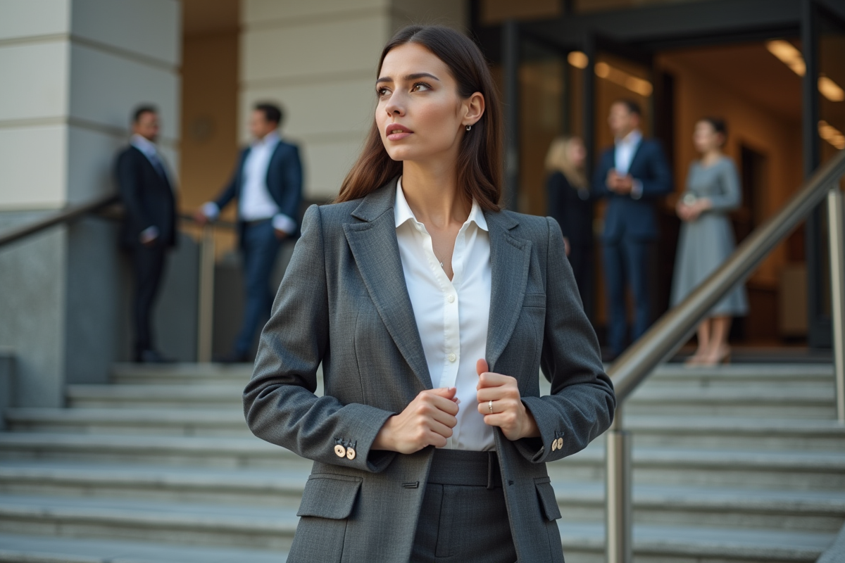 Jeune femme en blazer à l