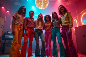 Tenue inspirée des années 70 pour une soirée à thème