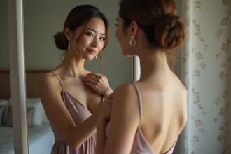 Soutien-gorge bandeau sans bretelles sur un fond élégant