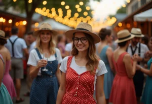 Robe à pois et jupe midi pour un look guinguette rétro-chic